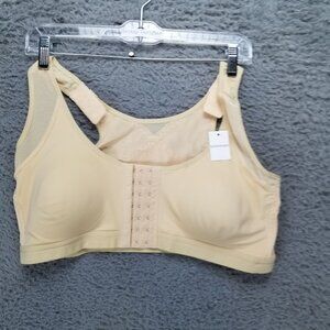 Embraced Bra Womens XL Tan Front Closure Adjustable Strap *NWT*